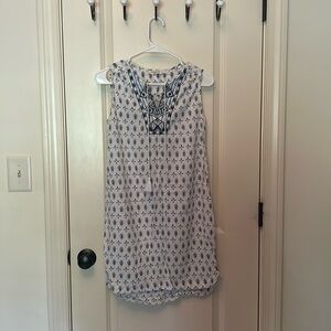 White and blue beach lunch lounge dress